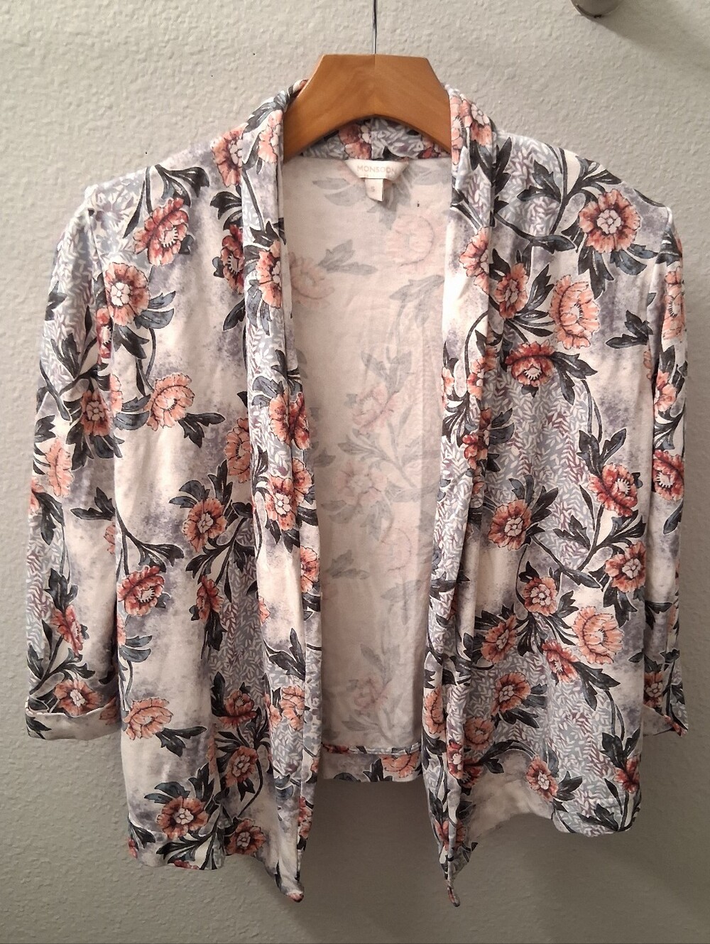 Monsoon Floral Open Cardigan Small